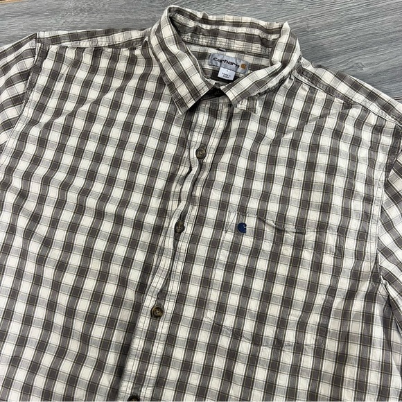 Carhartt Mens Short Sleeve Button Front Shirt Mens size Large - Picture 1 of 9